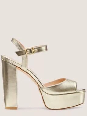 Stuart Weitzman RYDER 95 PLATFORM SANDAL - Platino Gold